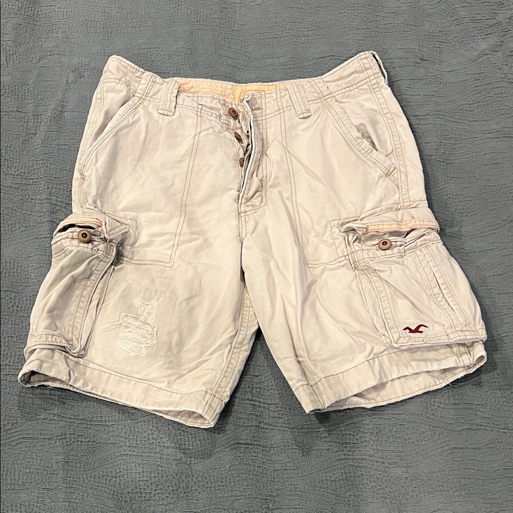 Hollister Light Tan Cargo Shorts for Men